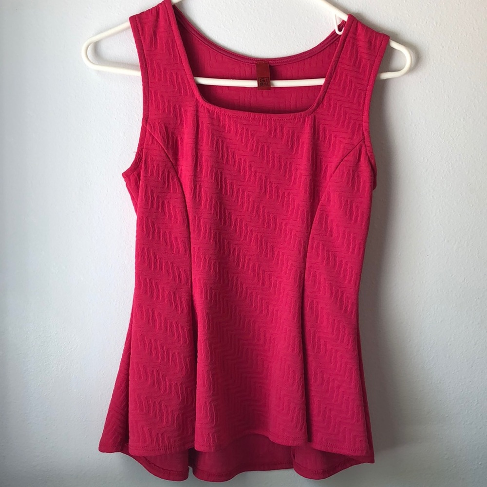 Hot Pink Peplum Tank Top